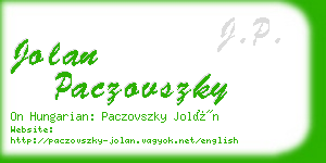 jolan paczovszky business card